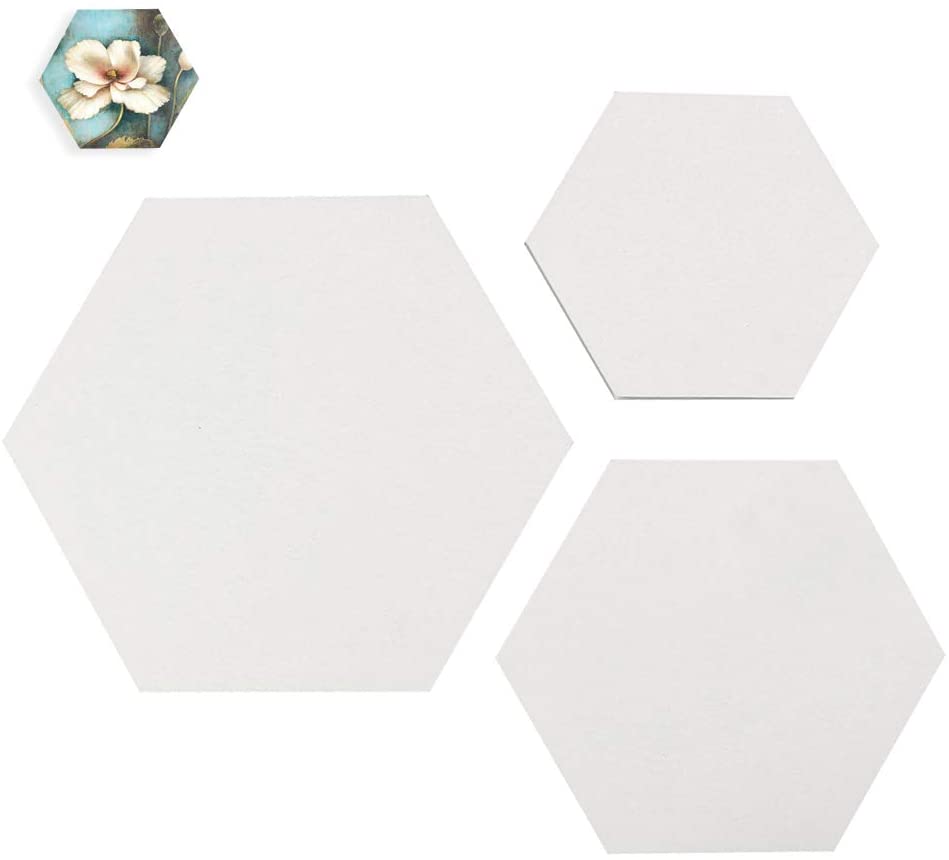 Tableros de lienzo para pintura, 3 unidades, sin ácidos, lienzo estirado en blanco de algodón 7 x 9,4, 3.7 x 4.6 in, 11,8 x 15,7 para pintores aficionados, estudiantes principiantes - Arteztik