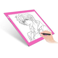 ME456 - Caja de luz LED de tamaño A4 para dibujo de tatuajes, diseño de animación, dibujo de dibujos, color rosa - Arteztik