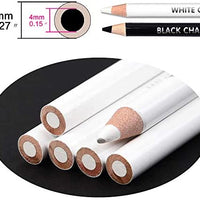 2 Pcs White Sketch Charcoal Pencils -Professional Hight Quality Sketch Highlight White Charcoal Wooden Pencils for Artist Drawing, Sketching, Blending - Arteztik