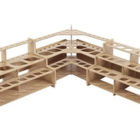 Mezzo - Juego de 3 estantes para pinceles y tubos de pintura para artistas, laminados de grano de madera, soporte de almacenamiento multicapa para pinceles, pinturas al óleo y acrílicas - Arteztik