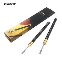 OWDEN 2 piezas herramienta de tinte de borde de cuero, mango de madera de ébano, doble rodamiento configurado para un balanceo suave. Herramienta de impresión de aceite de borde de cuero para el trabajo artesanal de cuero - Arteztik
