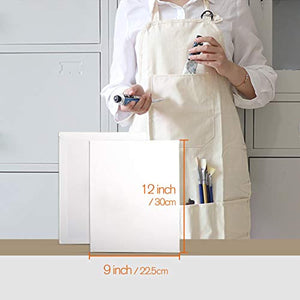 HappyHapi - Lote de 20 paneles de lienzo en blanco de 8.7 x 11.8 in para pintura, tableros de lona de calidad profesional sin ácidos, 100% algodón con núcleo de tablero reciclado - Arteztik