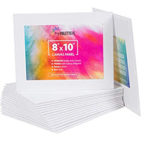 Paneles de lona para pintura acrílica, paquete de 16, 8 x 10 pulgadas, blanco 100% algodón, lienzo en blanco 12.3 oz imprimado libre de ácidos, tablas para artistas profesionales - Arteztik
