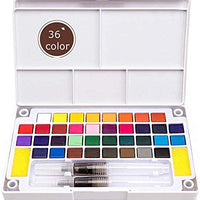 Sethruki Juego de pintura para acuarela, 36 colores vivos en caja de bolsillo con 2 pinceles de acuarela, 1 paleta de colores de acuarela para estudiantes, niños, principiantes - Arteztik