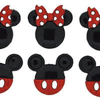 Dress It Up 7718 - Adornos de botón de Disney con purpurina de Mickey y Minnie - Arteztik