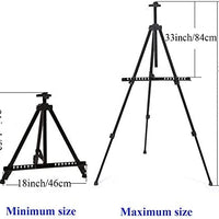 GBYAN - Caballete de metal con trípode para exhibición de trípode con bolsa portátil para suelo, pintura de mesa, exhibición, altura ajustable de 21 a 63 pulgadas (1 paquete) - Arteztik