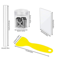 Homgaty Juego de cortadores de arcilla y rodillo de arcilla acrílica, 7 piezas de sangría redonda con forma de círculo, 1 tablero de acrílico de respaldo y raspadores de arcilla para hacer manualidades - Arteztik