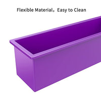 ZYTJ - Kit de moldes de jabón de silicona de 1.20 kg, molde rectangular flexible, viene con caja de madera, rascador ondulado y recto de acero inoxidable - Arteztik
