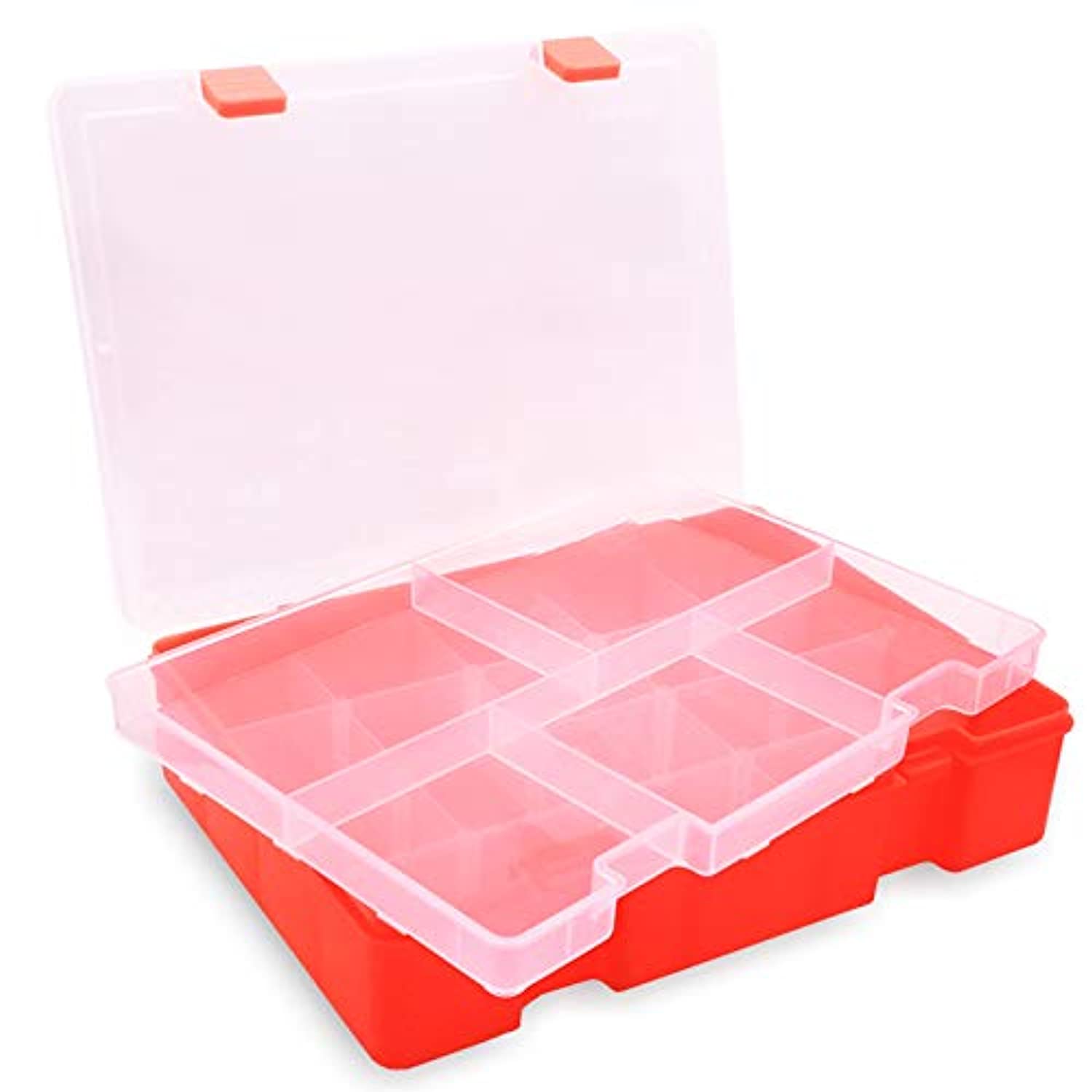 Avlcoaky Caja organizadora de aparejos de plástico, cajas organizadoras  grandes de 18 rejillas con compartimentos, con divisores, contenedores