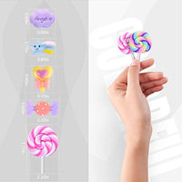 Dijes mixtos de limo con alfileres para el pelo, Kawaii Candy Sweets Lollipop, varios adornos de resina con parte trasera plana, suministros para manualidades, álbumes de recortes, decoración de clip de pelo - Arteztik