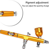 Pistola de aerógrafo de alimentación por gravedad, pistola de aerógrafo de 0.008 in de gravedad para decoración de tartas, tatuajes temporales, maquillaje, manualidades, modelos, pulverizadores, camisetas, gráficos para auto y motocicleta - Arteztik