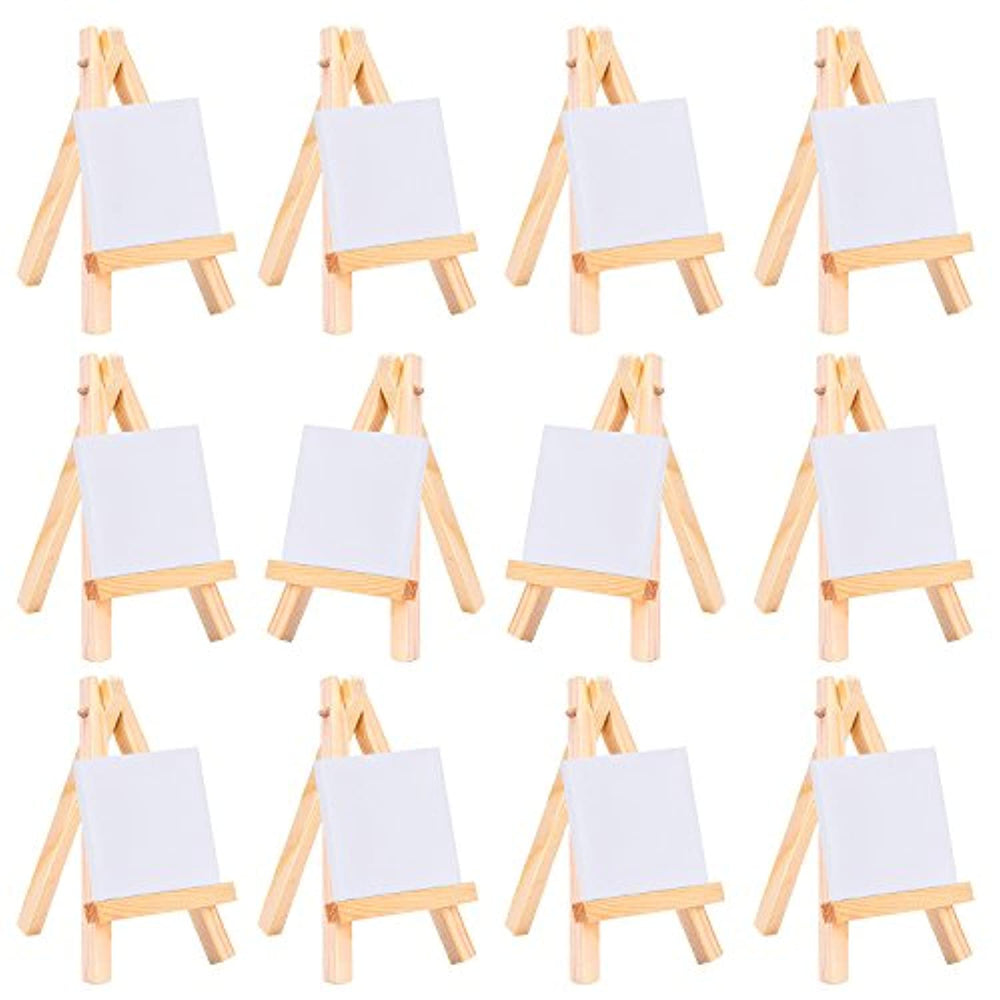 eBoot 3 por 3 inch Mini lona y 3 por la 5 inch Mini Madera – Set de Caballete Para Pintura Dibujo Artesanía, 12 unidades) - Arteztik