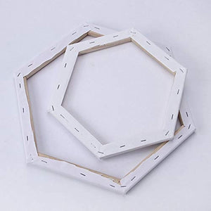 Juego de 3 tablas de lienzo hexagonales para pintar, lienzo de algodón con pintura al óleo y marcos de madera suave, kit de arte ideal para regalo (diámetro de 40 pulgadas) - Arteztik