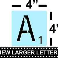 Scrabble estilo cartas plantillas para pintura Signs, reutilizable, 4 inch de plástico, 14 mil - Arteztik