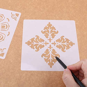 16 PCS Stencils for Painting on Wood Mandala Wall Stencils for Paint Large Pattern DIY Drawing Template for Letter Journal Rock Painting Art Projects, Reusable - Arteztik