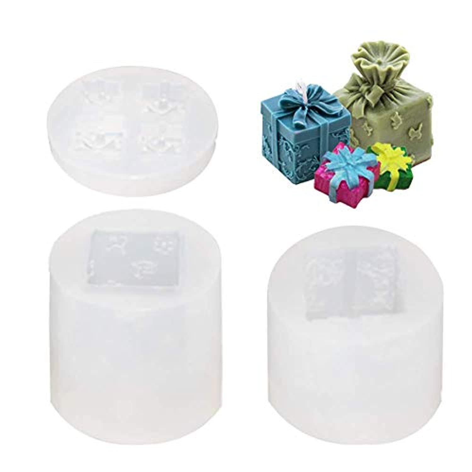 2 piezas de caja de regalo de silicona para velas de jabón, moldes de  fondant, molde de caramelo de chocolate, molde de resina epoxi para hacer  velas
