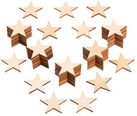 500 piezas de madera sin terminar en forma de estrella de Navidad, piezas de madera en blanco, adornos de madera para proyectos de manualidades y decoración (1.0 in) - Arteztik
