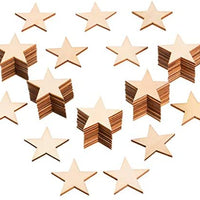 500 piezas de madera sin terminar en forma de estrella de Navidad, piezas de madera en blanco, adornos de madera para proyectos de manualidades y decoración (1.0 in) - Arteztik