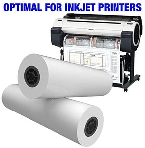 Alliance CAD rollos de papel, 24" x 150', 96 brillante, 20 lb – 4 rollos por caja – rollos de tinta Jet Bond con núcleo de 2" - Arteztik