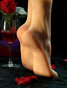 1 par de sandalias de silicona para mujer, tamaño real, para exhibición de pies, con clavo rosa - Arteztik