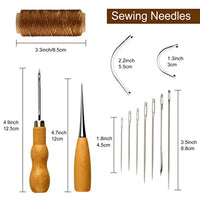 FEPITO - Hilo encerado de piel de 19 piezas de 198 yardas, 6 colores de cuero, cuerda encerada para coser con herramientas de cuero para tapicería de cuero, manualidades de costura - Arteztik
