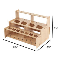 Mezzo - Juego de 3 estantes para pinceles y tubos de pintura para artistas, laminados de grano de madera, soporte de almacenamiento multicapa para pinceles, pinturas al óleo y acrílicas - Arteztik
