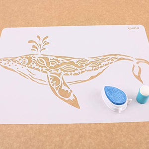 16 PCS Stencils for Painting on Wood Mandala Wall Stencils for Paint Large Pattern DIY Drawing Template for Letter Journal Rock Painting Art Projects, Reusable - Arteztik