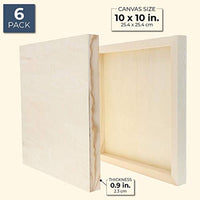 Paneles de madera para pintar, lienzo de madera (10 x 10 pulgadas, 6 unidades) - Arteztik
