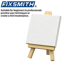 Set de caballetes de lona de 3 x 4 pulgadas de Fixsmith, paquete de 12 unidades, contiene 12 mini lienzos y 12 mini caballetes pequeños, lienzos en blanco estirados y caballetes de madera para pintar, manualidades, dibujo, decoración - Arteztik