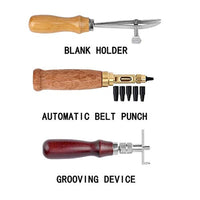Juego de 18 herramientas de punzonado de cuero para manualidades, para manualidades, costura de tallado, costura de trabajo - Arteztik
