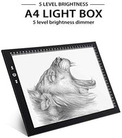 A3 Light Box Light Pad marco de aluminio Touch Dimmer 11W Super Bright Max 4500 Lux con bolsa de transporte/almacenamiento (A3 Light Pad) - Arteztik
