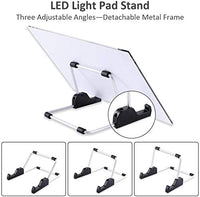 B4 LED Light Painting Pads,Portable LED Tracing Light Board,DIY Dimmable Light Brightness Table,Reutilizable B4 Scale Led Pads con soporte desmontable y clips. - Arteztik
