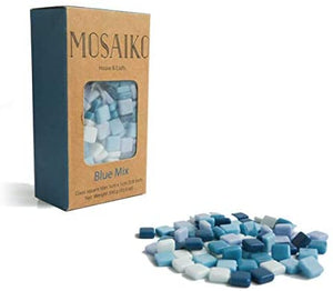 Mosaiko Green Mix 10.58 oz (10.5 onzas) - Azulejos de cristal de mosaico para manualidades, piezas cuadradas manchadas de primera calidad, 0.4 in x 0.4 in, perfecto para decoración del hogar, manualidades de bricolaje, arte de píxeles, juegos infantiles, - Arteztik