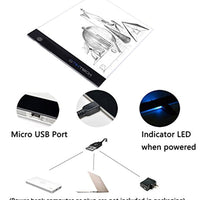 Caja de luz LED portátil ultradelgada A4 con cable de alimentación USB, intensidad regulable, para trazar manualidades, caja de luz con herramienta de pintura de diamantes 5D (141 piezas) - Arteztik