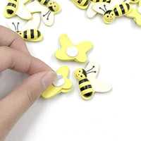 SUPVOX - Abeja de madera autoadhesivo para manualidades, álbumes de recortes, decoración de fiestas, 50 unidades - Arteztik
