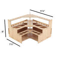 Mezzo - Juego de 3 estantes para pinceles y tubos de pintura para artistas, laminados de grano de madera, soporte de almacenamiento multicapa para pinceles, pinturas al óleo y acrílicas - Arteztik
