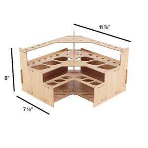Mezzo - Juego de 3 estantes para pinceles y tubos de pintura para artistas, laminados de grano de madera, soporte de almacenamiento multicapa para pinceles, pinturas al óleo y acrílicas - Arteztik