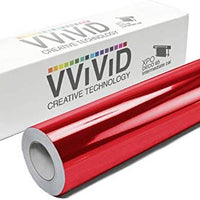 VViViD - Rollo de vinilo adhesivo permanente para manualidades, diseño de crickut, silueta y cameo (rollo de 7 x 1 pie), color rojo - Arteztik