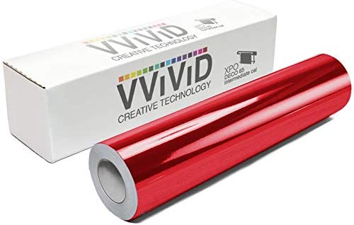VViViD - Rollo de vinilo adhesivo permanente para manualidades, diseño de crickut, silueta y cameo (rollo de 7 x 1 pie), color rojo - Arteztik