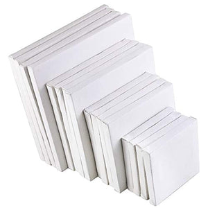 Pralb - Juego de 16 paneles de lienzo de 4 tamaños para pintura de arte (3 pulgadas/4 pulgadas/5 pulgadas/6 pulgadas/4 de cada uno) - Arteztik