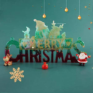 Feliz Navidad resina moldes molde de fundición de silicona para resina epoxi creativo DIY manualidades Navidad accesorios decoración Navidad Santa Elk - Arteztik