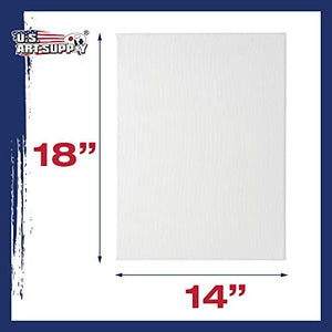 US Art suministro gratuito 14 x 18 inch ácido calidad profesional Perfil lona 6-Pack – 3/4 12 onza PRIMED Gesso – (1 Full Caso de 6 Individuales Lienzos) - Arteztik