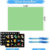 Light Drawing Board for Kids, A4 Light Drawing Pad Draw with Light, Magic Pad Light up Drawing Pad for Kids w/Magic Pens, Painting Writing Board Educational Toys for Kids Toddlers Boys Girls (A4) - Arteztik