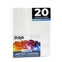 Artista Evolvedd - Tableros de lienzo para pintura (20 unidades, 20 unidades, triple imprimación para pintura acrílica, óleo y más) - Arteztik
