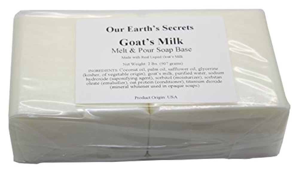Our Earth's Secrets jabón base con leche de cabra para derretir y verter, 2 lb - Arteztik