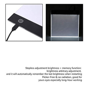 FTVOGUE - Caja de luz ajustable con luz LED para rastreo, tamaño A5, con función de memoria, tableta y cable USB - Arteztik