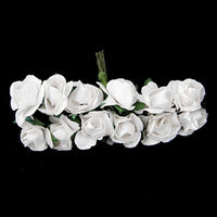 Sorive 144 tarjetas de boda de papel artificial, diseño de rosas (blanco) - Arteztik
