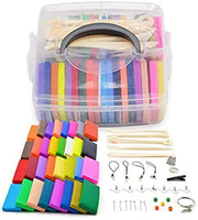 [caja de almacenamiento] Set de 32 bloques de arcilla de polímero, colorido DIY suave Craft horno Bake modelado de arcilla Kit, W/herramientas y accesorios - Arteztik
