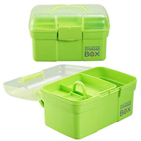 Kinsorcai Caja de almacenamiento de plástico de 11.0 in con bandeja extraíble, organizador multiusos y estuche de almacenamiento para arte y cosméticos (verde) - Arteztik