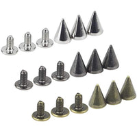 Favordrory Cono de 0.276 in x 0.394 in y tornillo de metal para manualidades de piel, 240 piezas (plata, negro, bronce) - Arteztik
